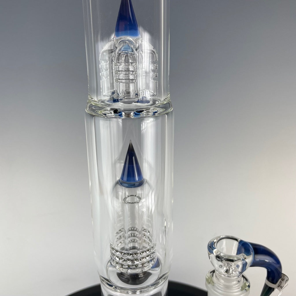 Sovereignty Glass 50mm Grid Dome-Mini 3 Straight Neck w/ Ghost & Galaxy Accents (#9)